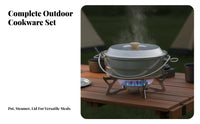 Non-Stick Camping Steamer Pot Set Lightweight 4.5L Outdoor Cooking Pot Large Capacity for Campers, Backpackers, Backpacking