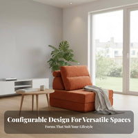 sectional Block Sofa Minimalist design Upholstered Block Sofa Combinable Lowoutline for Young Adults, Homeowners, Den