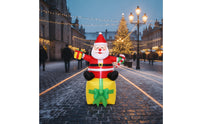 Santa Father Christmas with Candy Cane Inflate Inflatable Santa with Candy Cane Yard Decoration Festive Lighted for Homeowners