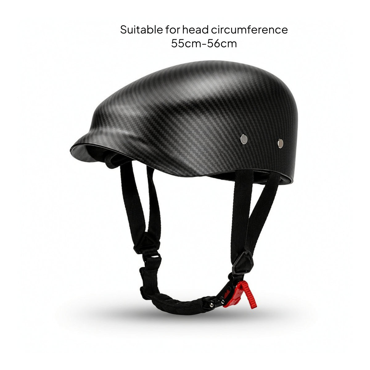 Motorcycle Half Helmet Retro Half Motorcycle Helmet Carbon Fiber Pattern Quick-Release for Motorcyclists, Motorcycling