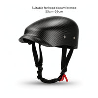 Motorcycle Half Helmet Retro Half Motorcycle Helmet Carbon Fiber Pattern Quick-Release for Motorcyclists, Motorcycling
