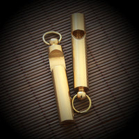Brass Whistle Bottle Opener Keychain for Outdoor Survival and Everyday Carry