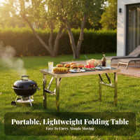 Folding Stainless Steel Table Foldable Design Stainless Steel Work Table Thickened Surface sturdyDuty for Caterers, Dining Room