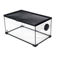 Glass Terrarium with Mesh Lid Clear Reptile Enclosure Rectangular
