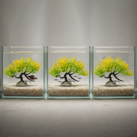 Artificial Pine Tree Aquarium Ornament, Plastic Aquatic Plant for Fish Tank Decoration