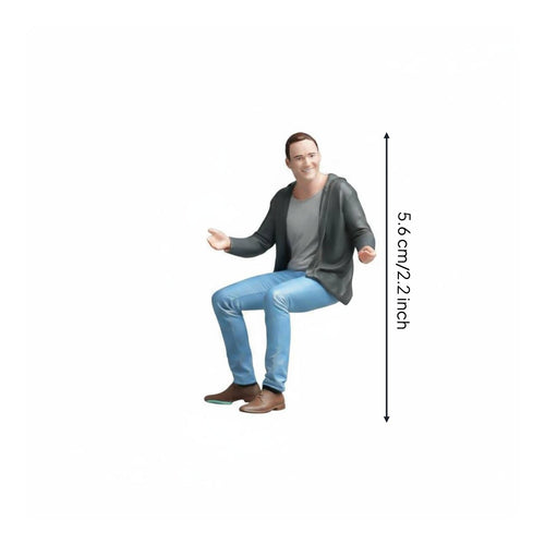 Sitting Man Figurine Finely Detailed Seated Man Model Realistic Pose