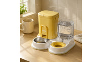 Cat Feeder and Water Dispenser Stainless Steel Pet Care Transparent Tank
