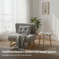 Single Fold-Retractable Lounger Foldable Multi-Position Armchair Bed Space-Saving Easy to Reshape for Office Workers, Balcony