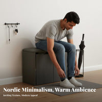 Light Luxury Design Upholstered Shoe Changing Stool hardwood Wood Frame Upholstered Shoe storage rackSaving Entryway Seat Comfortable padded surface for residents, Apartment Dwellers, Families, Hallway, Mudroom, Living Room, Bedroom