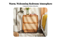 Woven-Front End Table Minimalist Design Nightstand Easy to Clean for Students