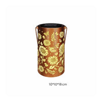 Solar Sunburst Lantern Auto On/switch Hollow Metal Projection Lamp for Pathway