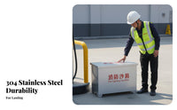 Stainless Steel Fire Sandbox Rust-Proof Fire Fighting Sand Bin Thickened Plate Flood Control Sand Container Indoor & Outdoor Use for Gas Station Attendants, Property Managers, Emergency Situations, Factories, Warehouses, Workplaces