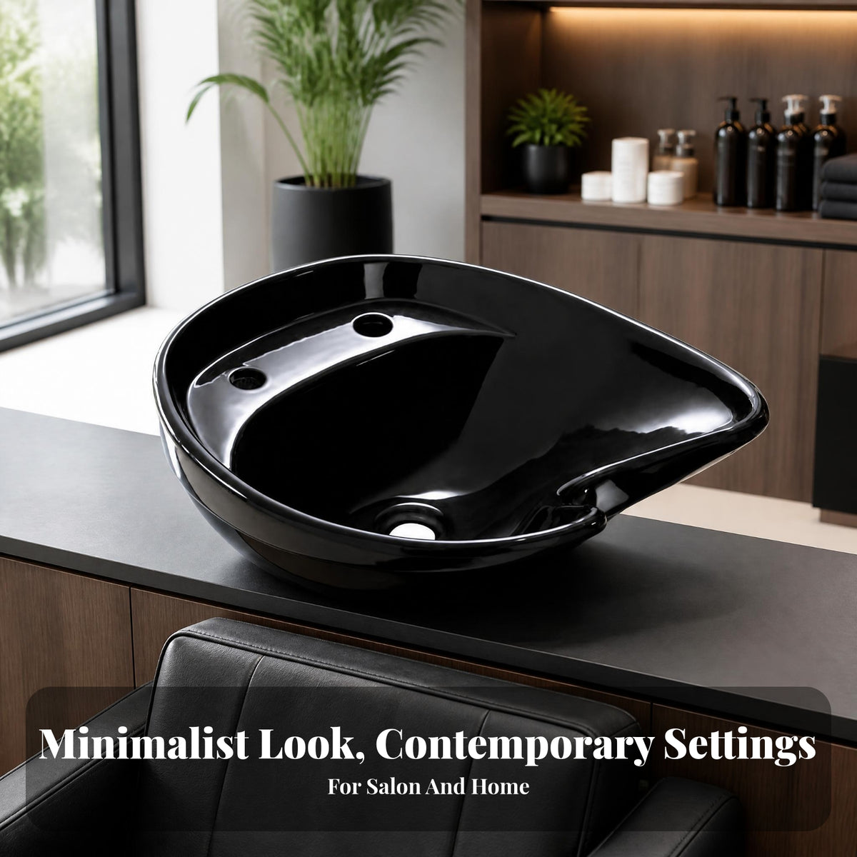 Washroom Aid Drain Openings Salon Shampoo Basin Black