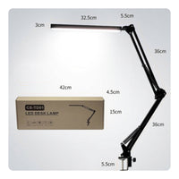 Space-Saving LED Desk Lamp with Clamp Folding Desk Lamp with Clamp Compact Reading Light Slim for Students