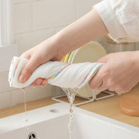 Oil-Resistant Dishcloth and Multilayer Cotton Gauze Dish Cloths, 25cm Kitchen Cloths for Cookware, Absorbent Non-shedding Cloth for Dishwashing