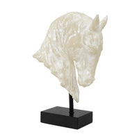 Horse Head Sculpture Faux-Jade Horse Head Statue Translucent for Reception Area