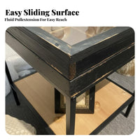 Sliding Top Storage Box Vintage Design Side Table Multi-Functional for Balcony