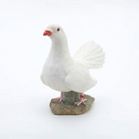 Pigeon Figurine Decorative Pigeon Statue with Base Ornamental for Flower Bed