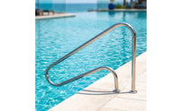 Swimming Pool Handrail 304 Stainless Steel Pool Handrail with Base Floor-Mounted