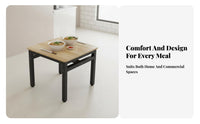 Easy to Clean Square Table with 4 Chairs Sturdy Frame 5-Piece Mealtime Set Long-Lasting Construction Dining Group Simple Design for Restaurant Owners, Apartment Dwellers, Breakfast Nook, Cafeteria, Kitchen, Small Living Areas