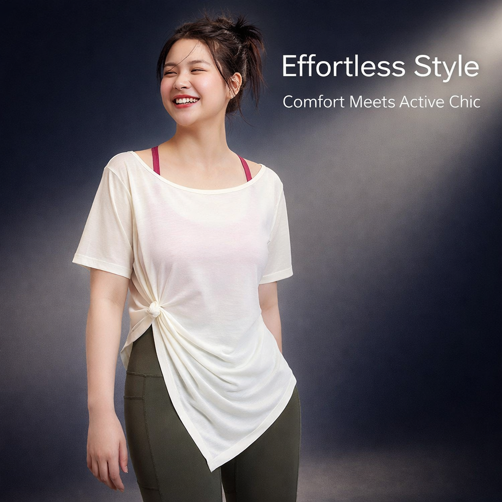Gym Sets for Women 2 Piece with Loose Fit Short Sleeve Top and Breathable Viscose for Running and Fitness, Plus Size Available