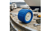 108 Mm EVA Keel Roller Blue Ribbed Keel Roller Cylindrical White Hub