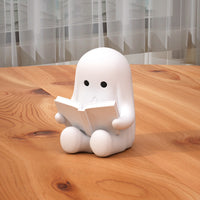 Halloween Cute Ghost Statue Reading Book
