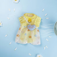Ice Silk Bubble Skirt Dress Cooling Heart Decor Pet Dress Sun Protection