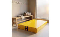 Folding Exercise Mat with Handles Impact Absorbing Foldable Gymnastics Mat Wipe-Clean for Gymnasts, Tumbling Practice