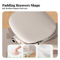 Armless Vanity Stool Comfortable rotating Chair Rolling casters for Students, Teens