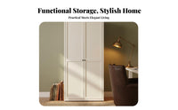 Modern Design Floor-Standing Cupboard with Glass Doors sturdy Construction bookshelf Display Cabinet for Book Lovers, Collectors, Homeowners, Living Room, Study, Home Office, Bedroom