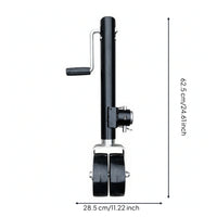 Trailer Jack Swivel Caster Side Crank Trailer Jack with Dual Wheels Reinforced Hardware for Utility Trailers