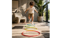 8 Pieces Coordination Training Hopscotch Rings Movement Skills Plastic Jumping Rings Colorful Jump Hoop Set Bright Colors for Toddlers, Playroom