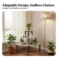 Tiered Ladder Shelf Floor-Standing Flower Rack Corner-Fit for Living Room, Patio