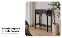 Narrow Two-Shelf Entryway Table Minimalist Design 2-Tier Entry Table Table Sturdy and Hard-Wearing Rounded Corners
