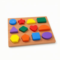 Easy-to-Grasp Wooden Board with Removable Pieces Long-Lasting Wooden Puzzle Compact Educational Puzzle for Preschoolers