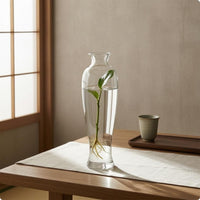 Clear Glass Vase Stable Flat Base Decor Piece 2 Mm Thick for Dried Flowers