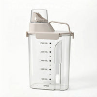 Pet Food Container with Measuring Cup Transparent Cereal Dispenser with Handle