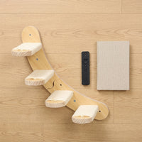 Cat Climbing Wall with Wooden Shelf and Perch, Modern Frame Including House and Pad, Indoor Furniture for Large Cats and Kittens