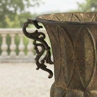 Vintage Planter Urn Rustic Ornate Pedestal Planter Decorative Garden Urn for