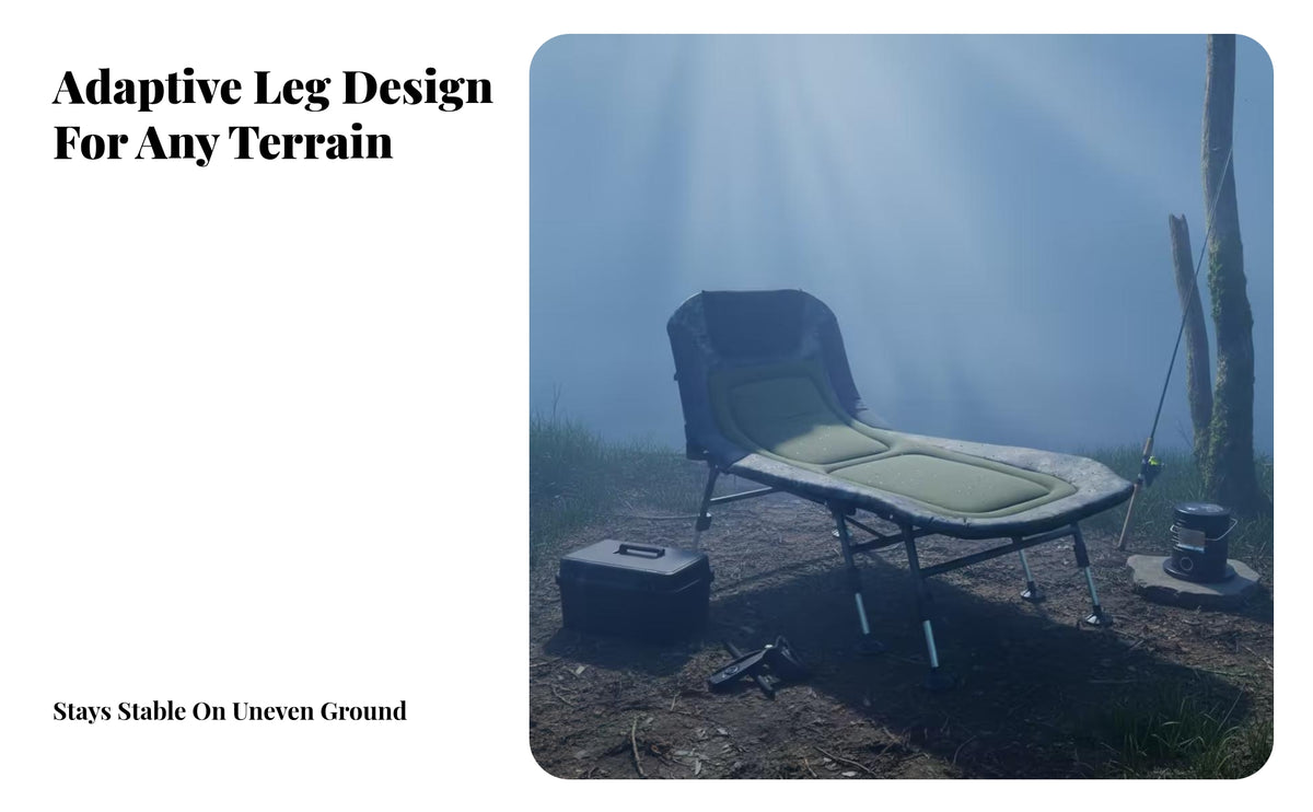 600D Oxford Cloth Adjustable Camping Cot Metal Frame Reclining Camping Cot Round Support Feet