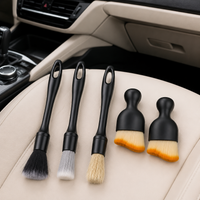 Car Detailing Kit Bagged Cleaning Brush Set Synthetic Bristles Wheels Interior