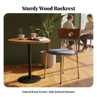 Sturdy Construction Wooden Backrest Chair Ergonomic Design Retro Kitchen Chair Cutout Back Feature Household Furniture High-Density Foam Cushion for Small Apartment Dwellers, Restaurant Owners, Homeowners, Living Room, Home Office