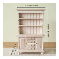 1:12 Scale Wooden Cabinet Detailed Craftsmanship 1:12 Scale Cabinet Realistic Design Miniature Display Hutch for Kids