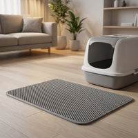 Folding Cat Litter Mat with water-resistant pattern, Double Layer EVA Material Trapper Mat, Honeycomb Structure for household pet Care