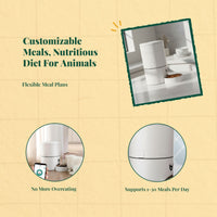 App-controlled pet feeder, timed meals