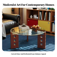 Round Tripod Stand Modernist design Coffee Table Space-Saving Minimalist Aesthetic for Apartment Dwellers, Students, Bedroom