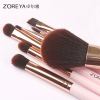 7-Piece Mini Makeup Brush Set with Portable Dustproof Storage Barrel