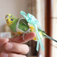 Parrot Nappy Waterproof Inner Layer Bird Nappies with Floral Design and Tie Straps, Pet Bird Suits with Bowknot Decor