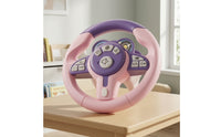 360-Degree Rotating Toy Steering Wheel with Strap Multifunction Car Steering Wheel Toy Light and Sound Realistic for Toddlers, Kids, Road Trips, Playroom